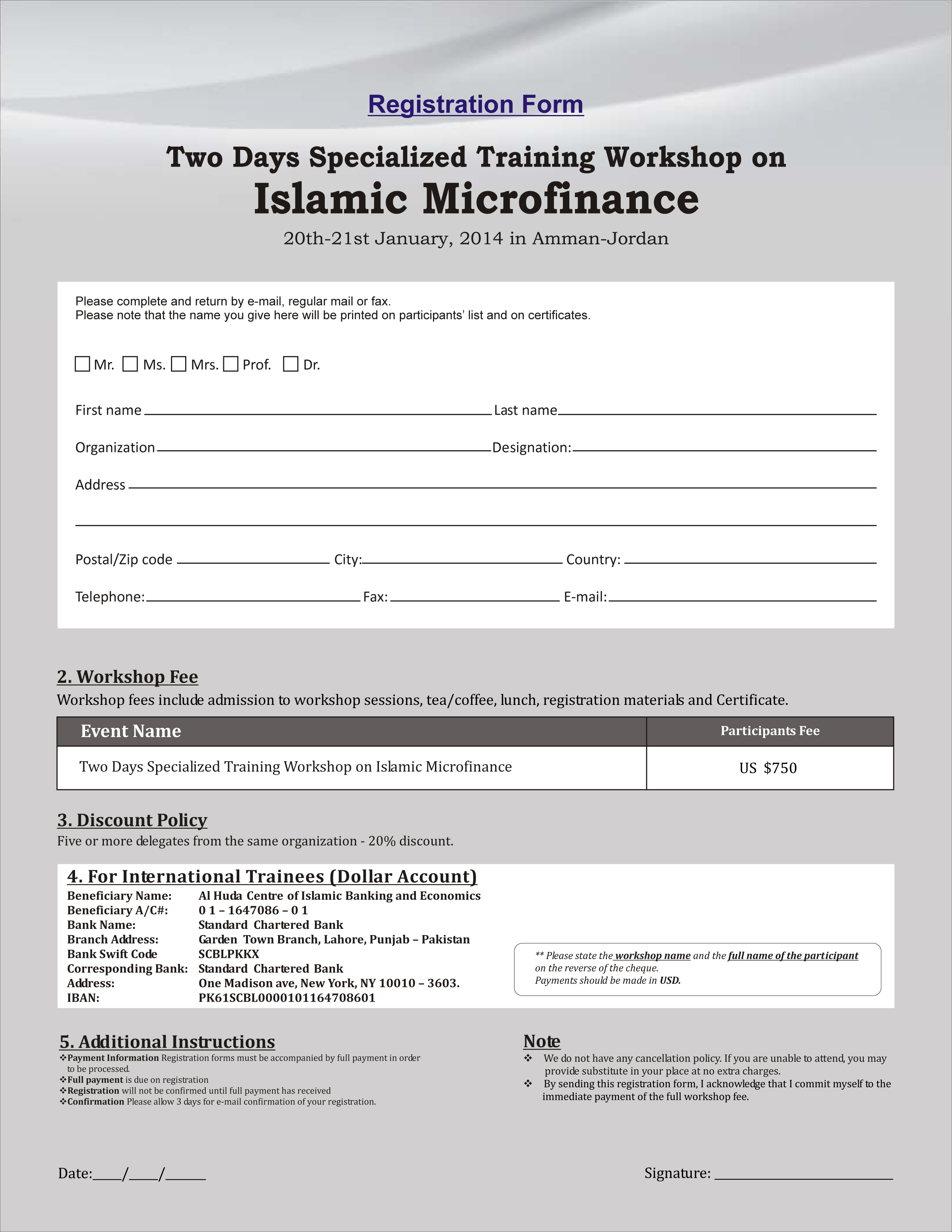 Islamic Microfinance Workshop 2014