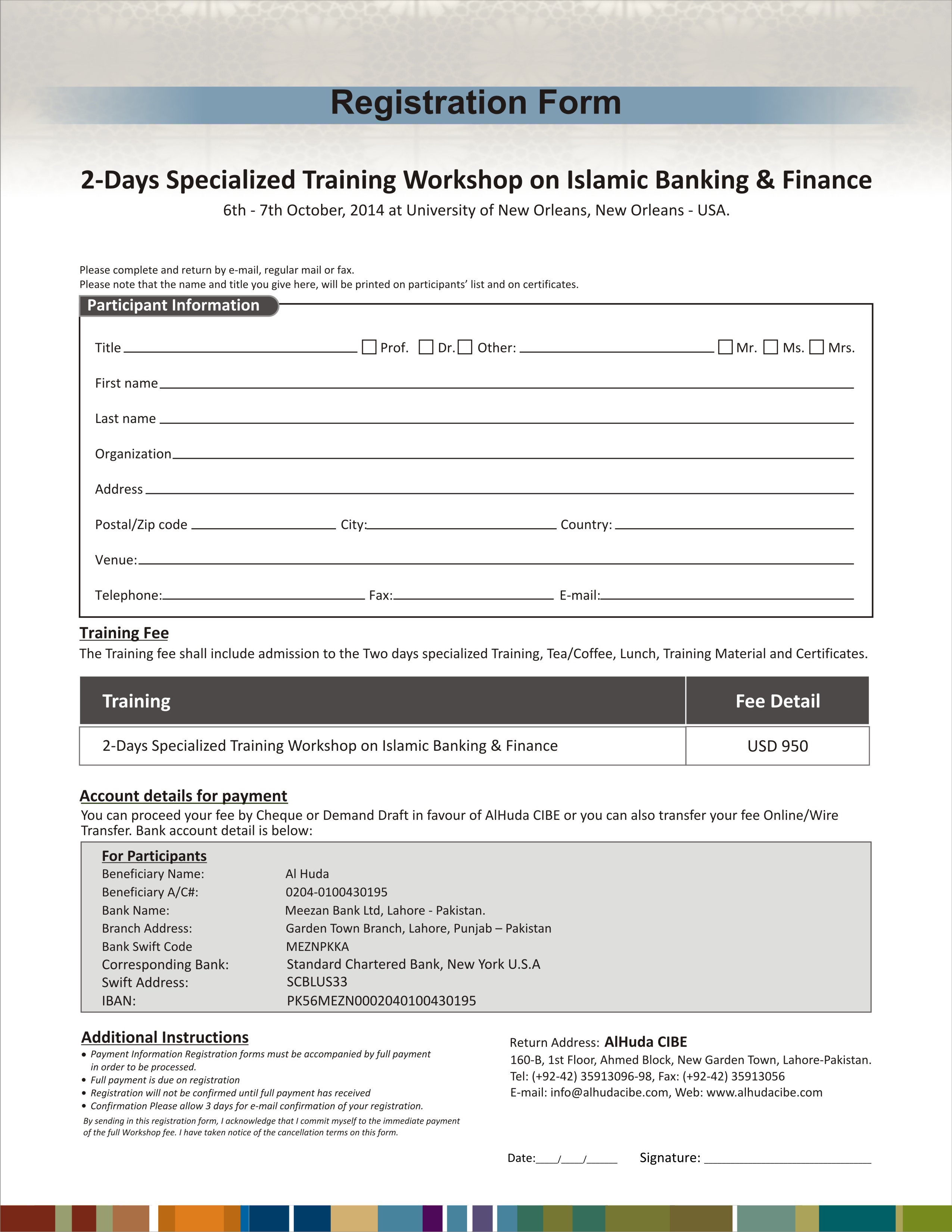 Islamic Banking & Finance Workshop 2014